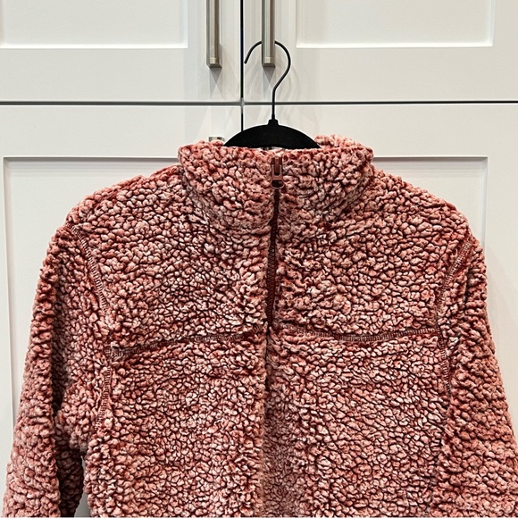 Zenana Outfitters Burgundy White Fuzzy Quarter Zip - Picture 3 of 8